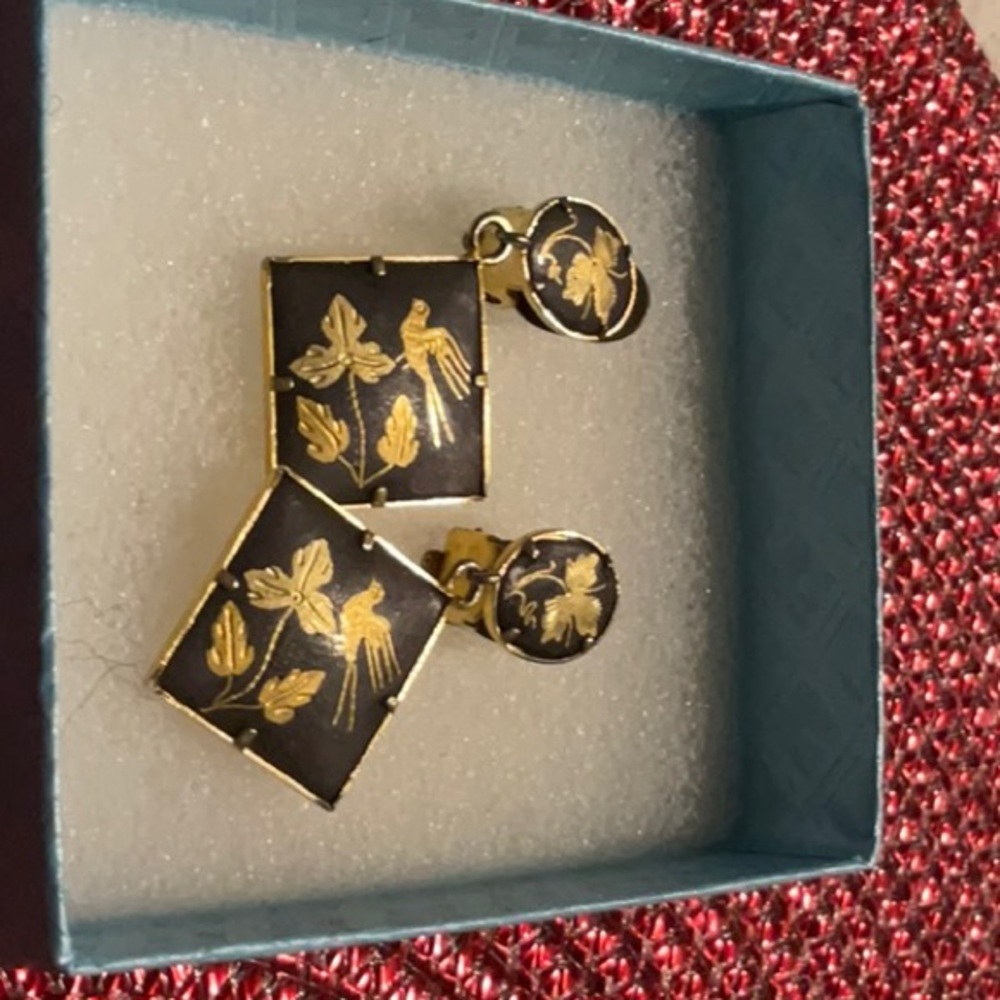 These beautiful one of a kind Japanese looking clip on earrings